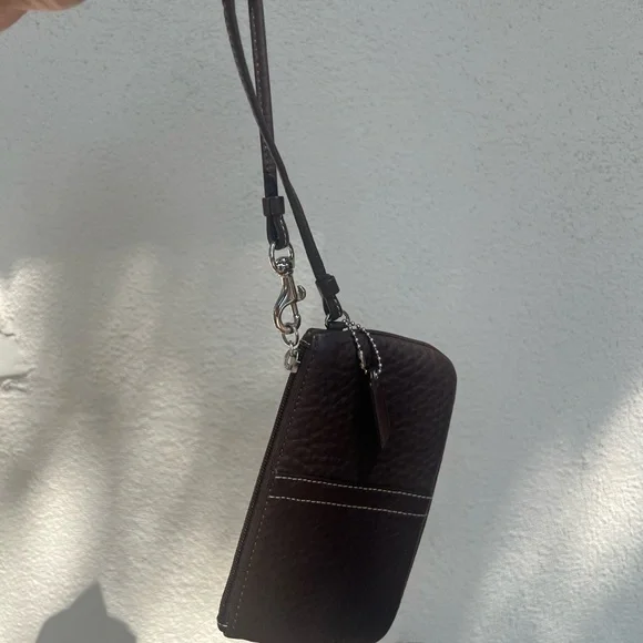 Coach Brown Leather Wristlet - Picture 4 of 7